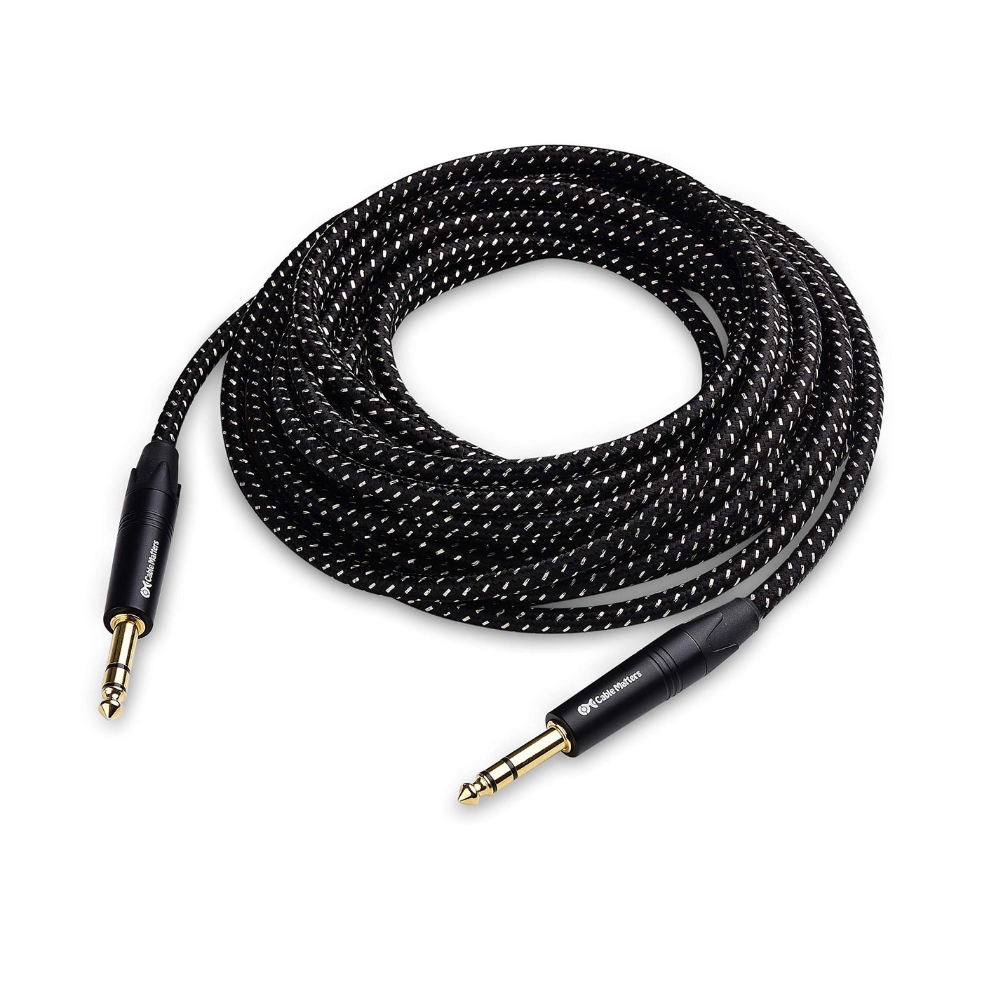 Premium Braided Balanced 1/4 Inch TRS Cable - 25 ft