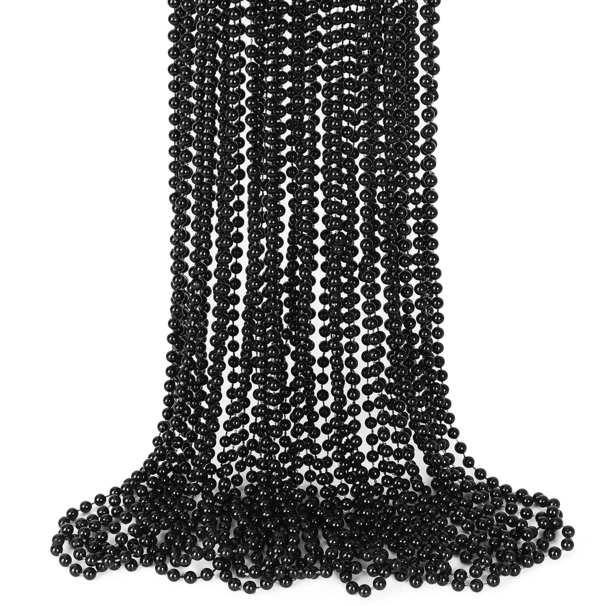 EOBOH Black Beads Necklace - 33 Inches 15PCS