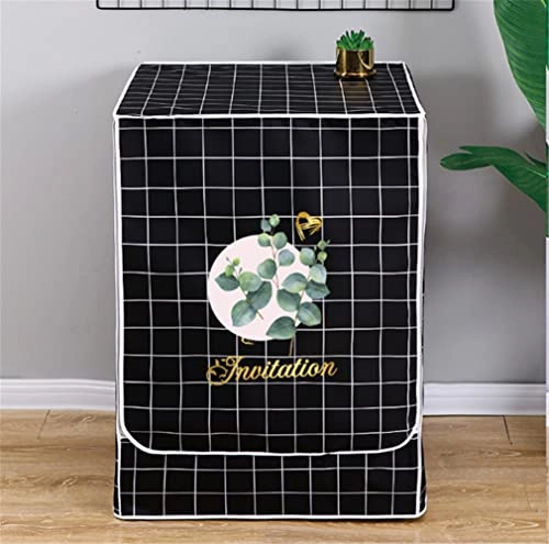 Odot Washing Machine Cover - S Black Leaves Waterproof
