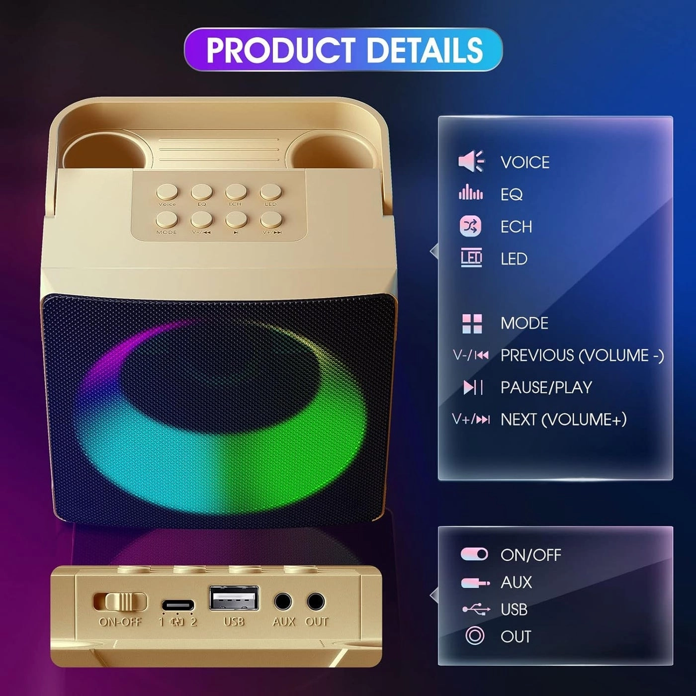 Wireless Karaoke Machine - two wireless microphones