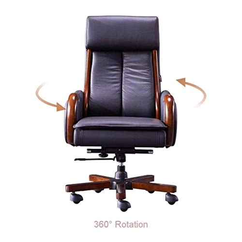 Desk Chair - PU Leather Brown High Back