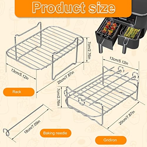 Air Fryer Racks - Stainless Steel, Plastic, Silicone 4 Pcs