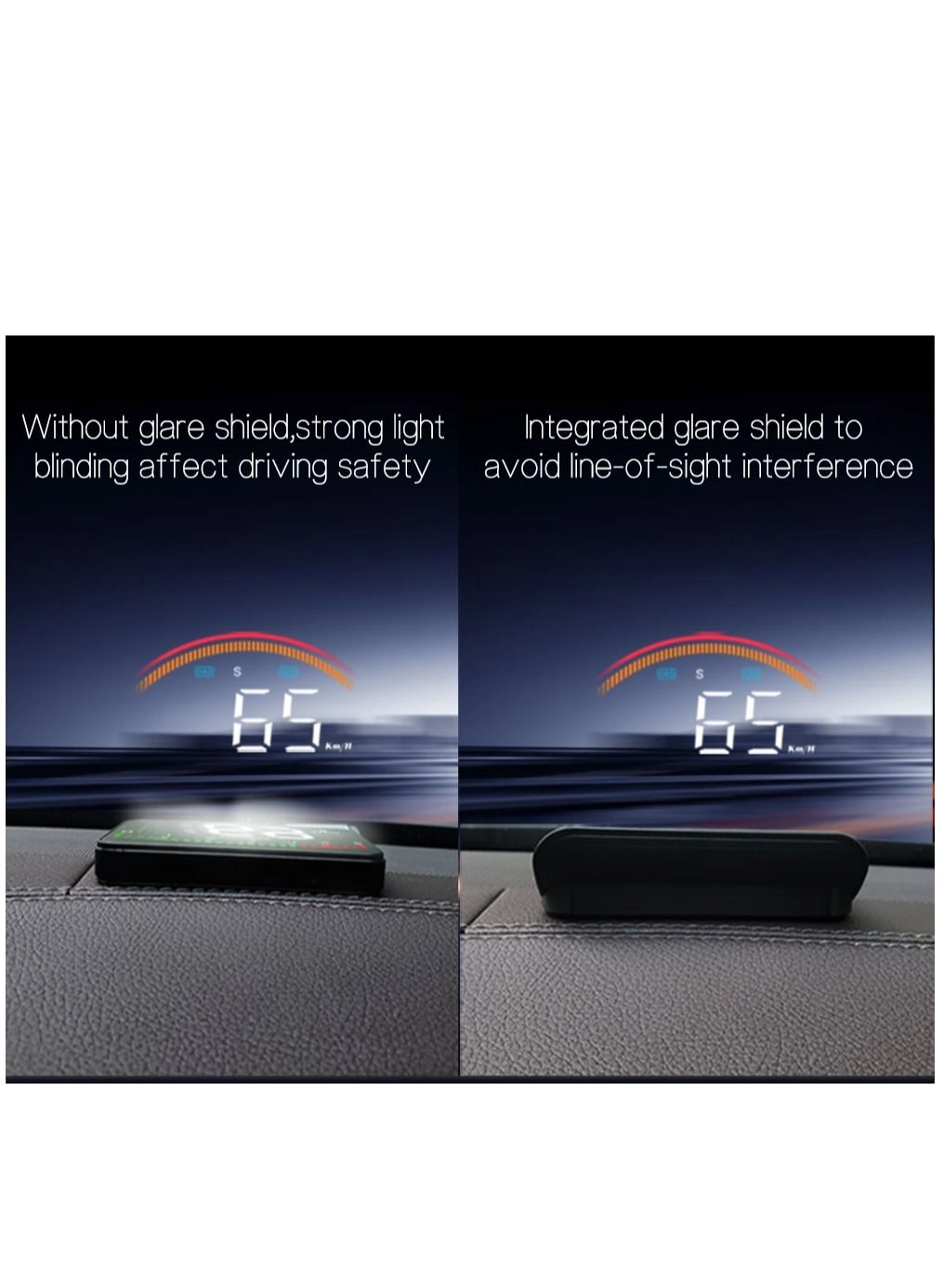 Head Up Display (HUD) Vehicle Speed Meter - Dual Mode OBD & GPS Color HD LED