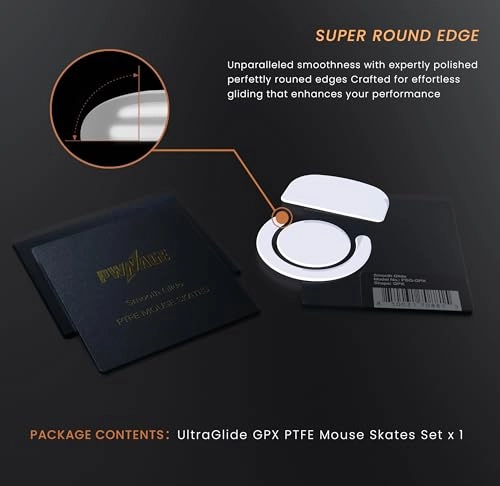 SmoothGlide PTFE Rounded Replacement Mouse Skates - White G Pro X 2