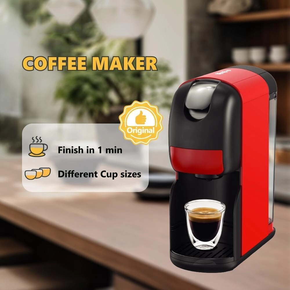 Pump Capsule Coffee Maker - 20-Bar pods & ground coffee
