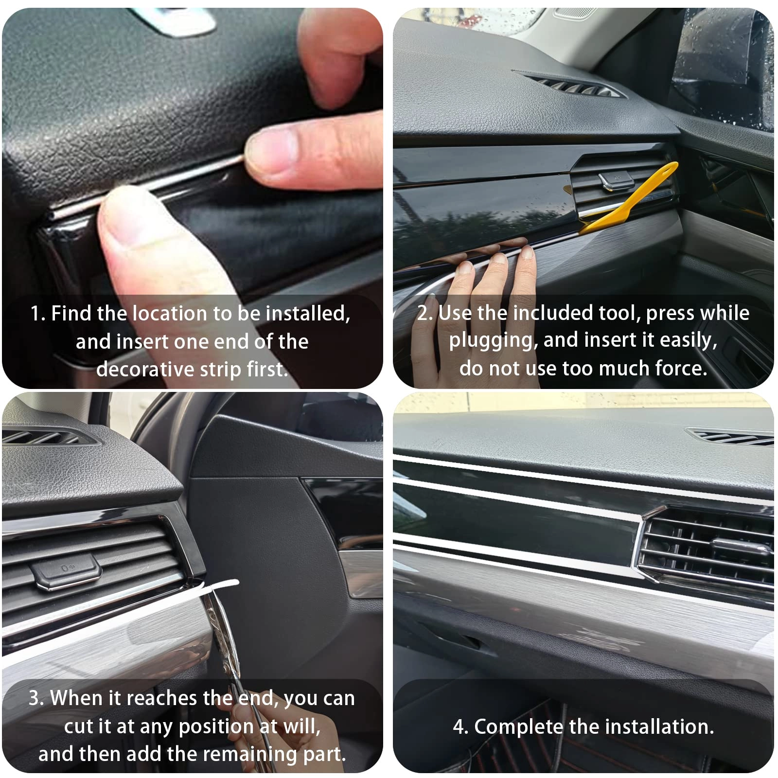 Car interior trim strip