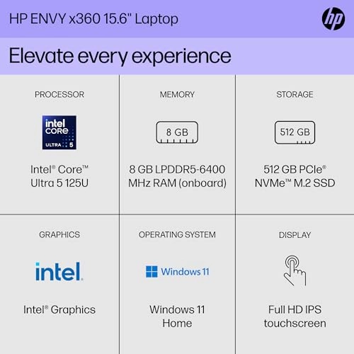 ENVY x360 15-fe1010nr - 15.6'' Core Ultra 5 125U 8GB DDR5 512GB SSD
