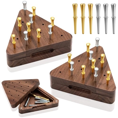 Tricky Triangle Peg Game - 2 Set 4.3 Inch Walnut