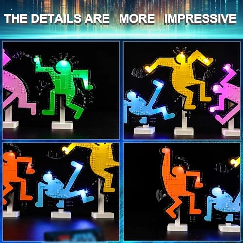 LED Light Kit for LEGO Keith Haring Dancing-Figures Set 31216 - Plastic Keith Haring 5v