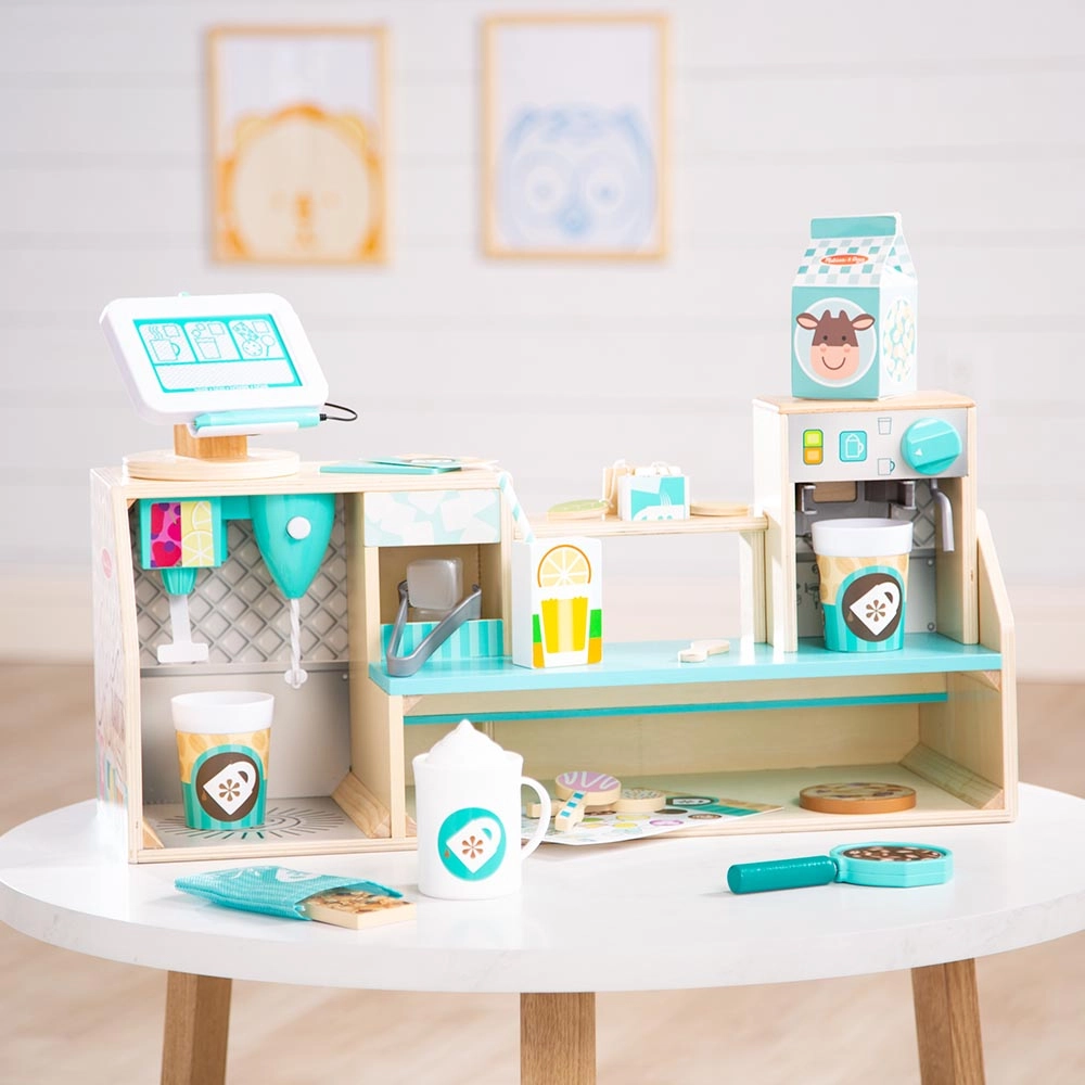 Wooden Cafe Barista Coffee Shop Playset - 35 pcs (EM-MD30602)