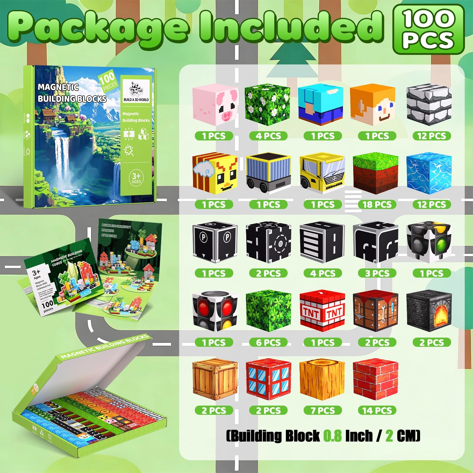 Magnetic Blocks - 100 pcs