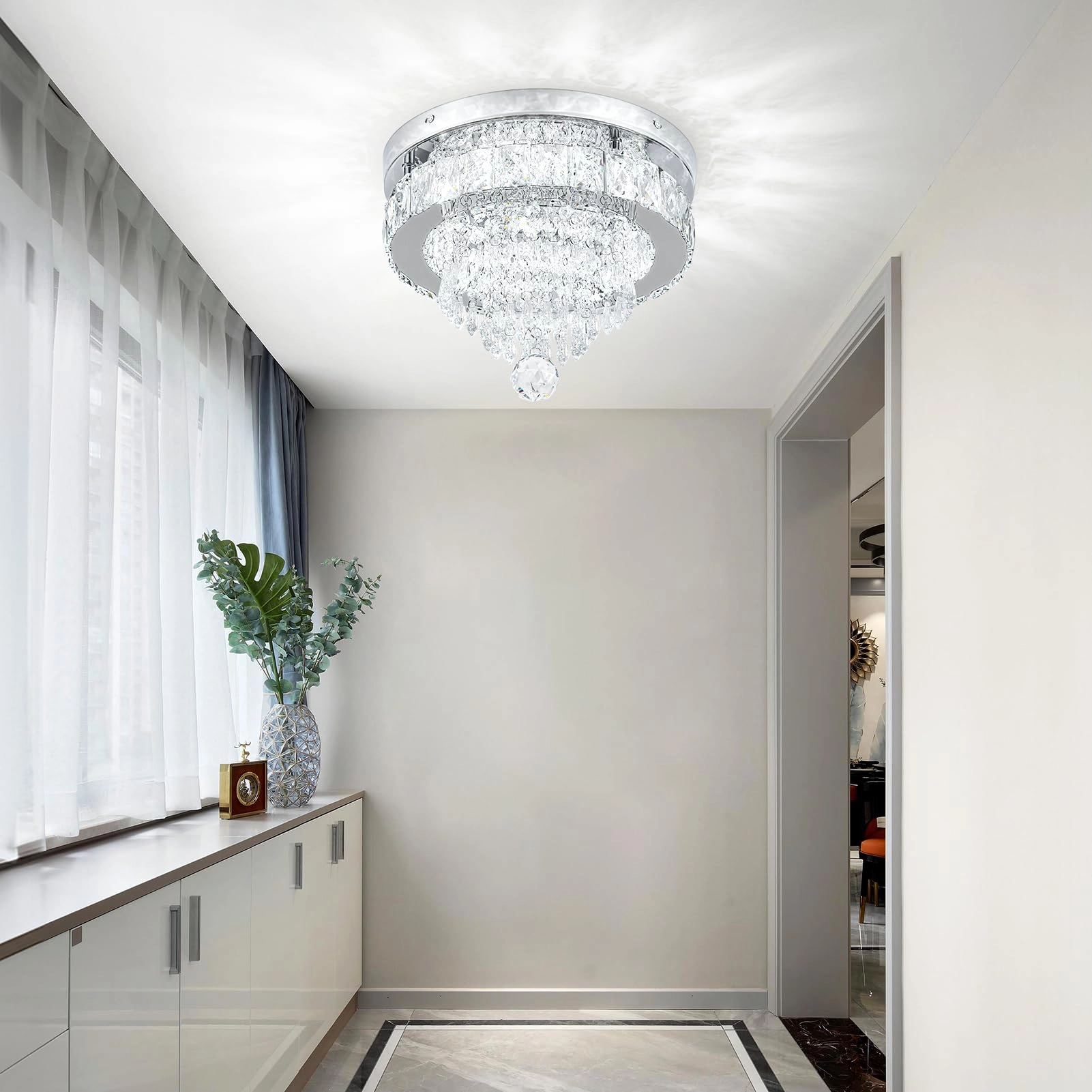 Crystal Ceiling Light - 3000k-6000k Dimmable
