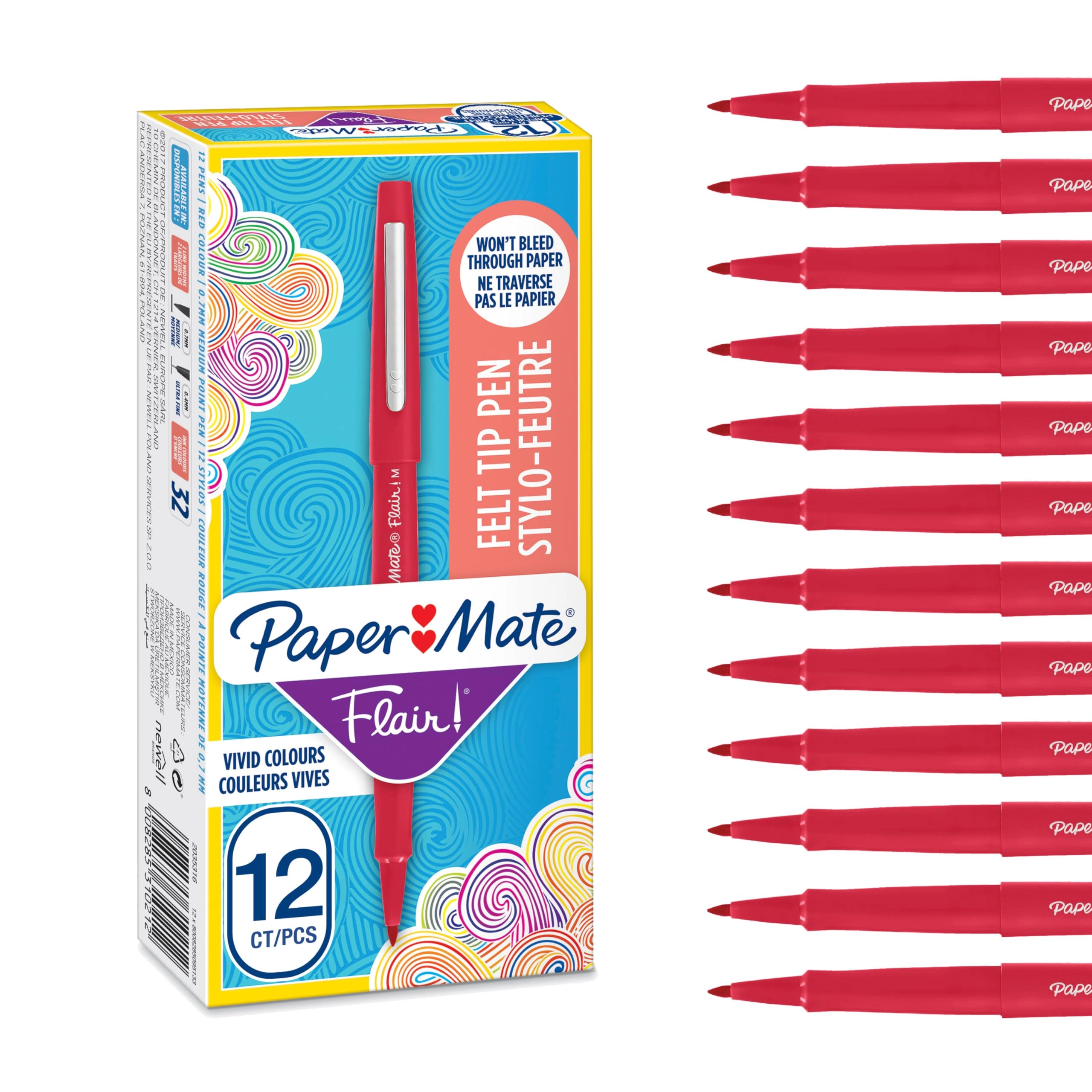 Papermate Flair - 12 Count Red 0.7 mm