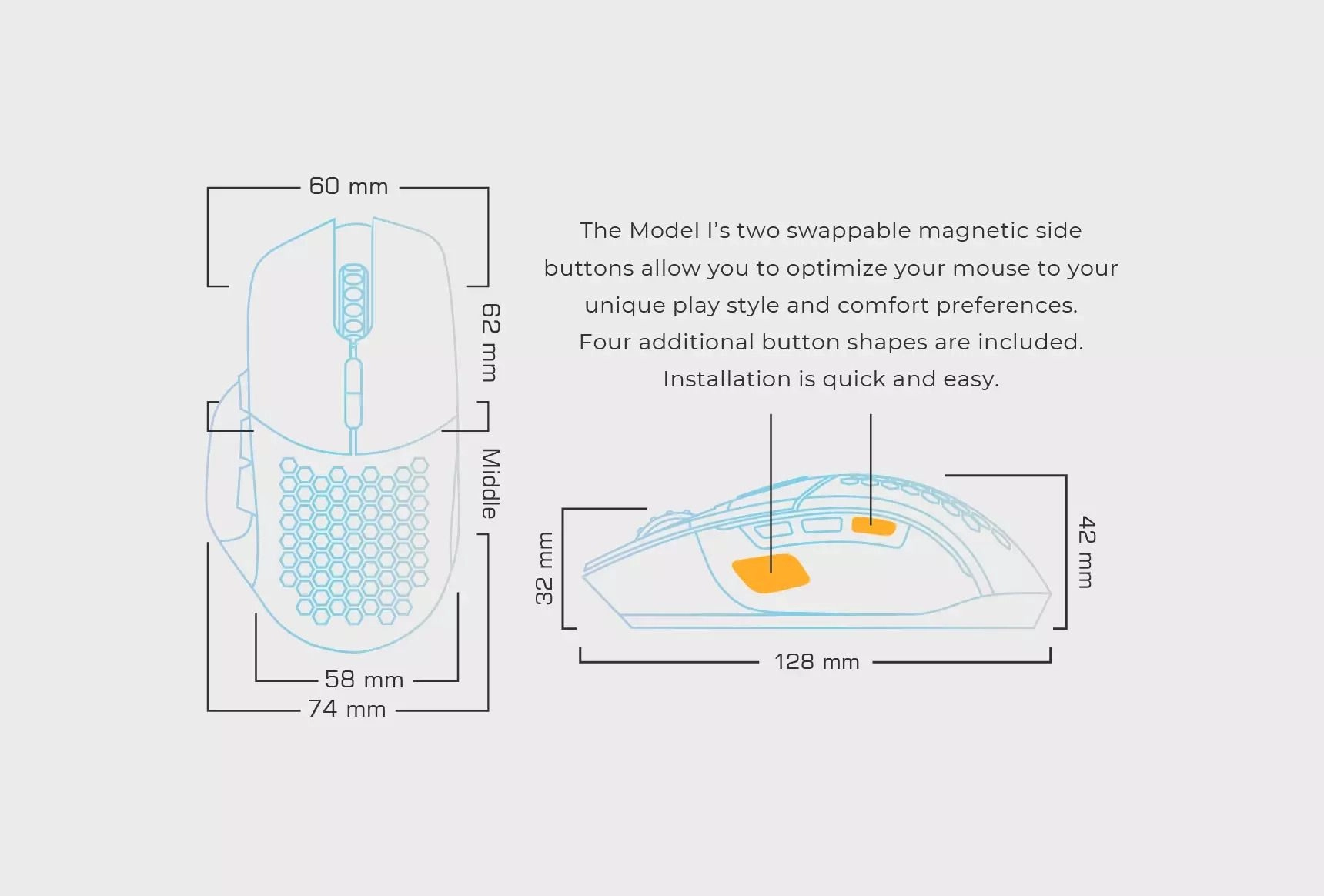 Model I Ergonomic Gaming Mouse - USB