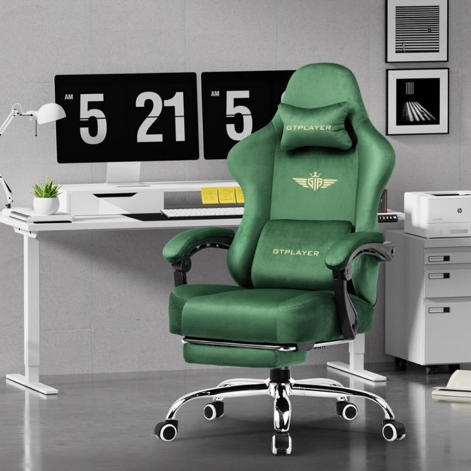 GT829 - Gaming Chair Velvet Green