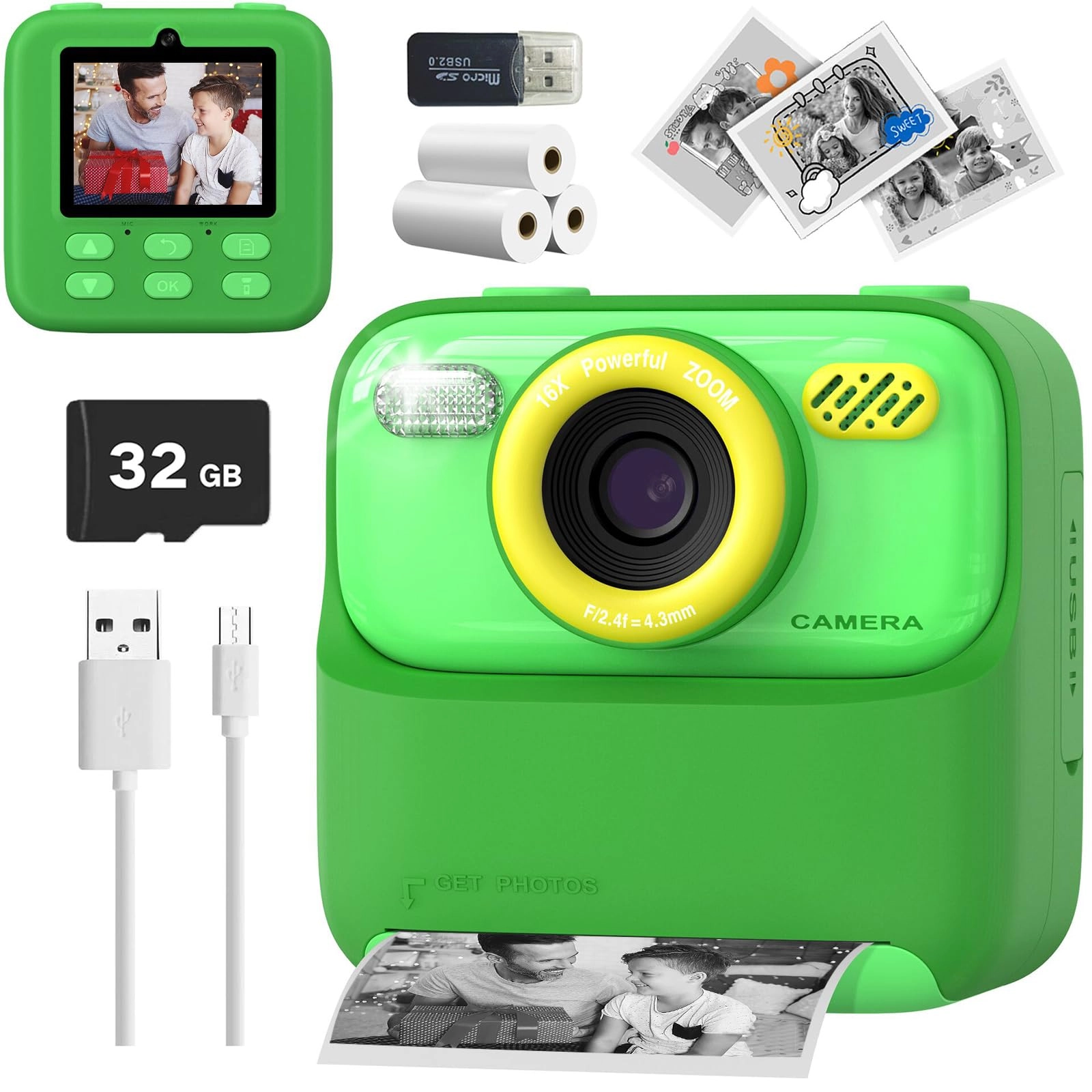Kids Camera - Instant Print Thermal 48MP