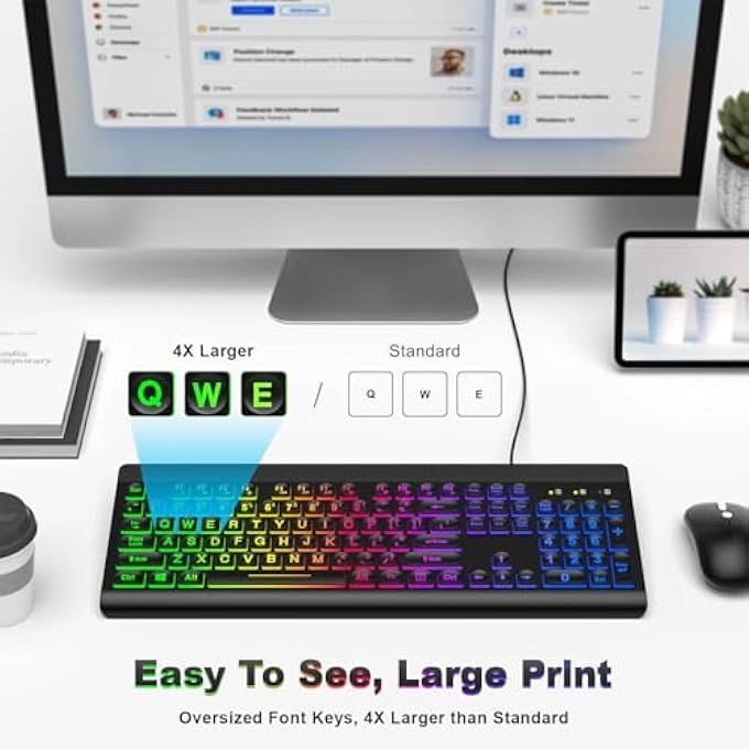 Large Print Backlit Keyboard - USB-C