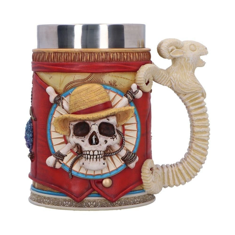 Nemesis Now Ltd Luffy Reusable Cup - Straw Hat Pirates Emblem Stainless Steel Insert