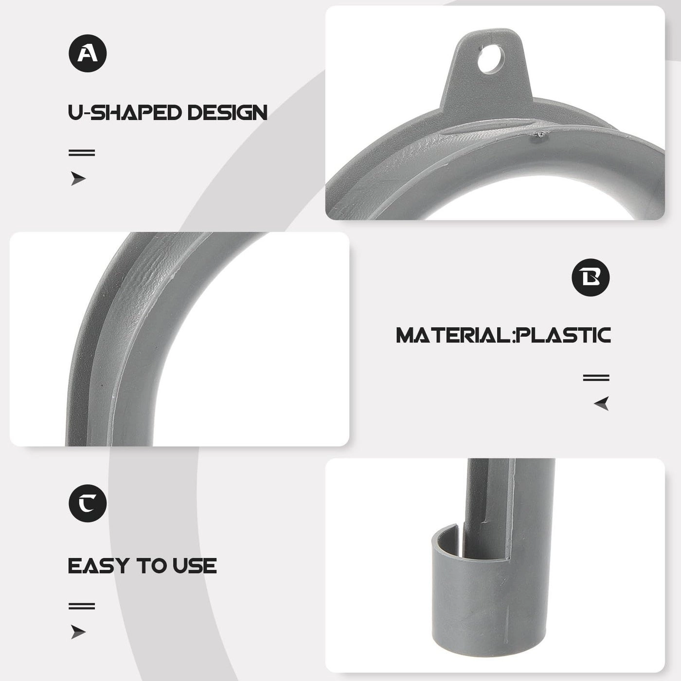 Washing Machine Drain Hook - Adjustable U Shape Gray