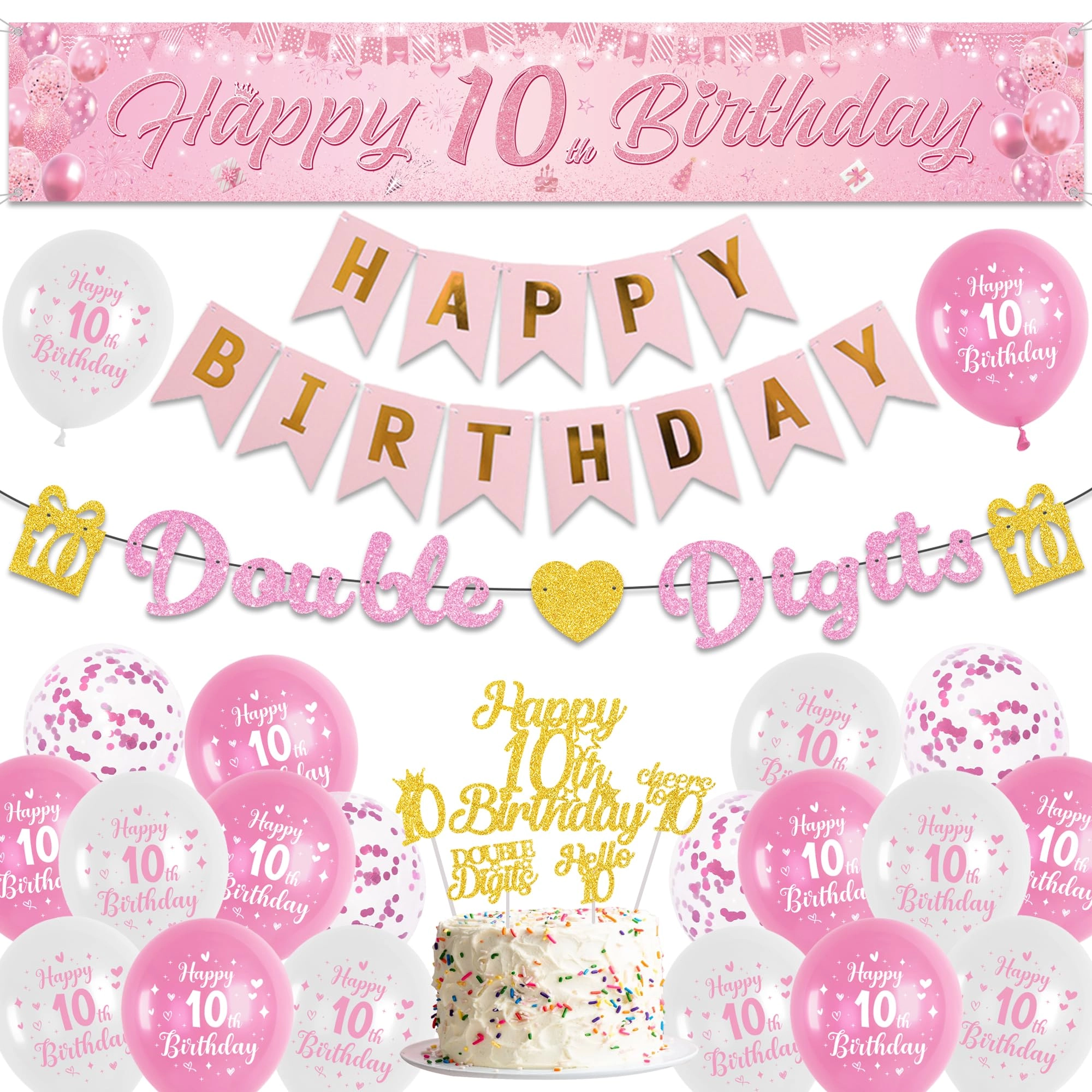 10th Birthday Decorations - 44.0 Count Birthday