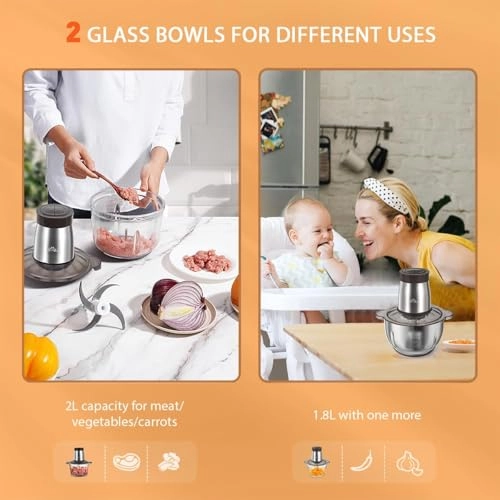 Food Processor & Chopper - 2.0L+1.8L 600W