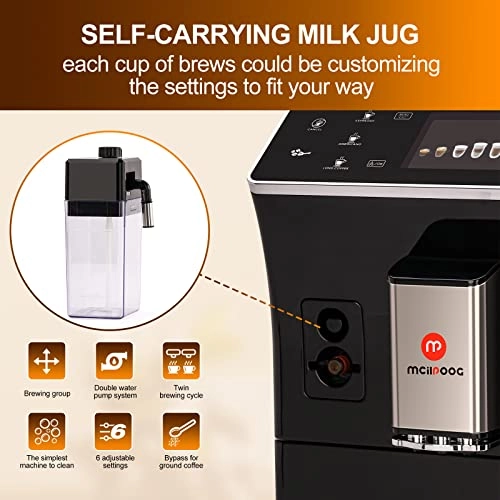WS-202 - 1.7L Milk Frother Touch Screen Grinder