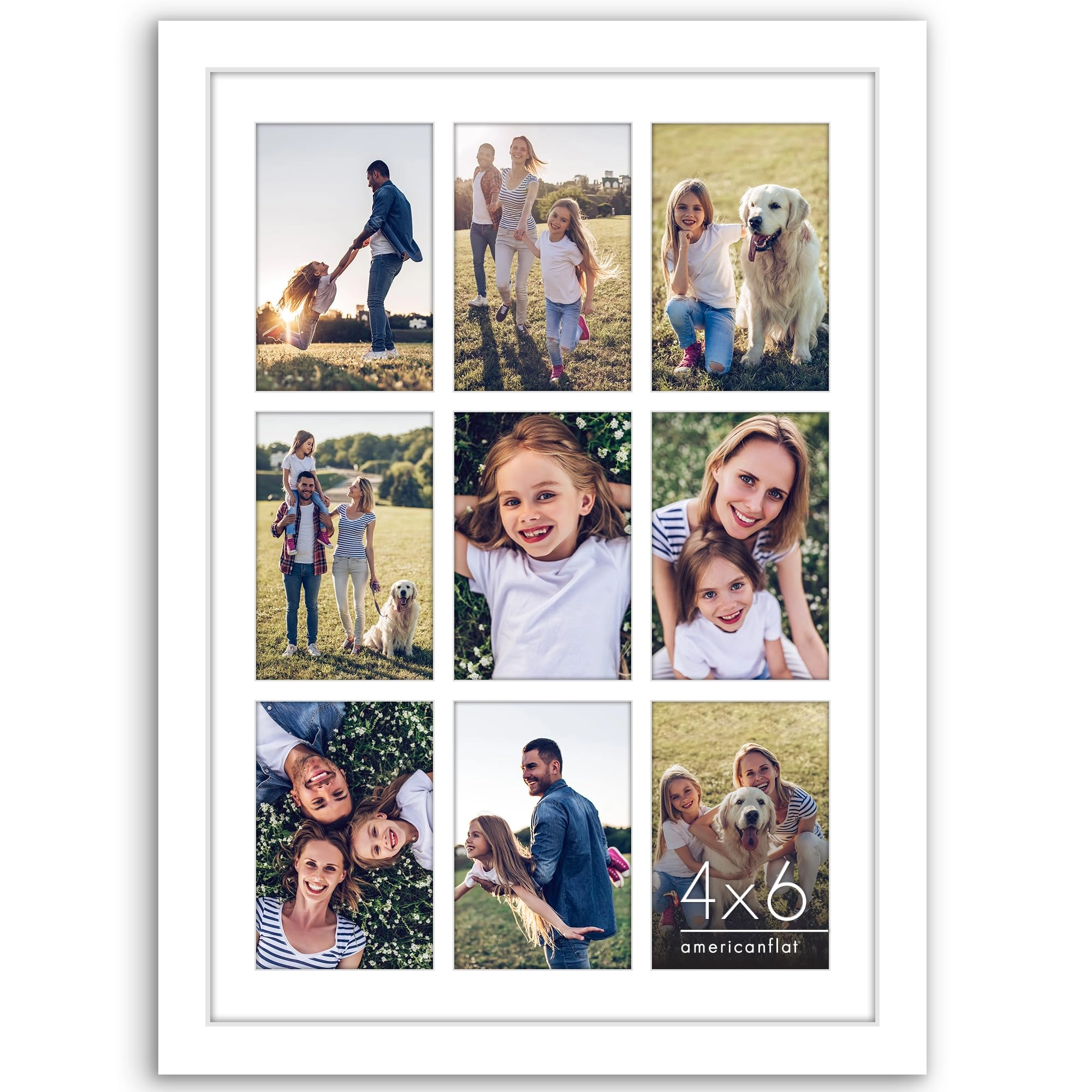Americanflat Collage Picture Frame - 14x20 nine 4x6 photos