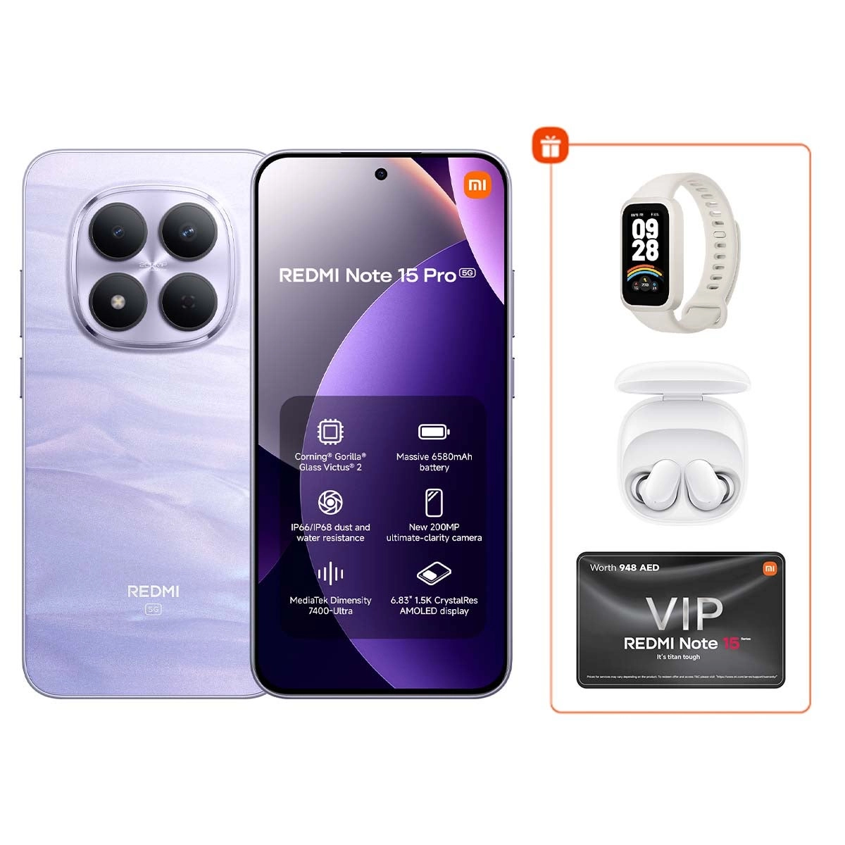 Redmi Note 15 Pro - 8GB 256GB + smart band 9 active + Buds 6 Play