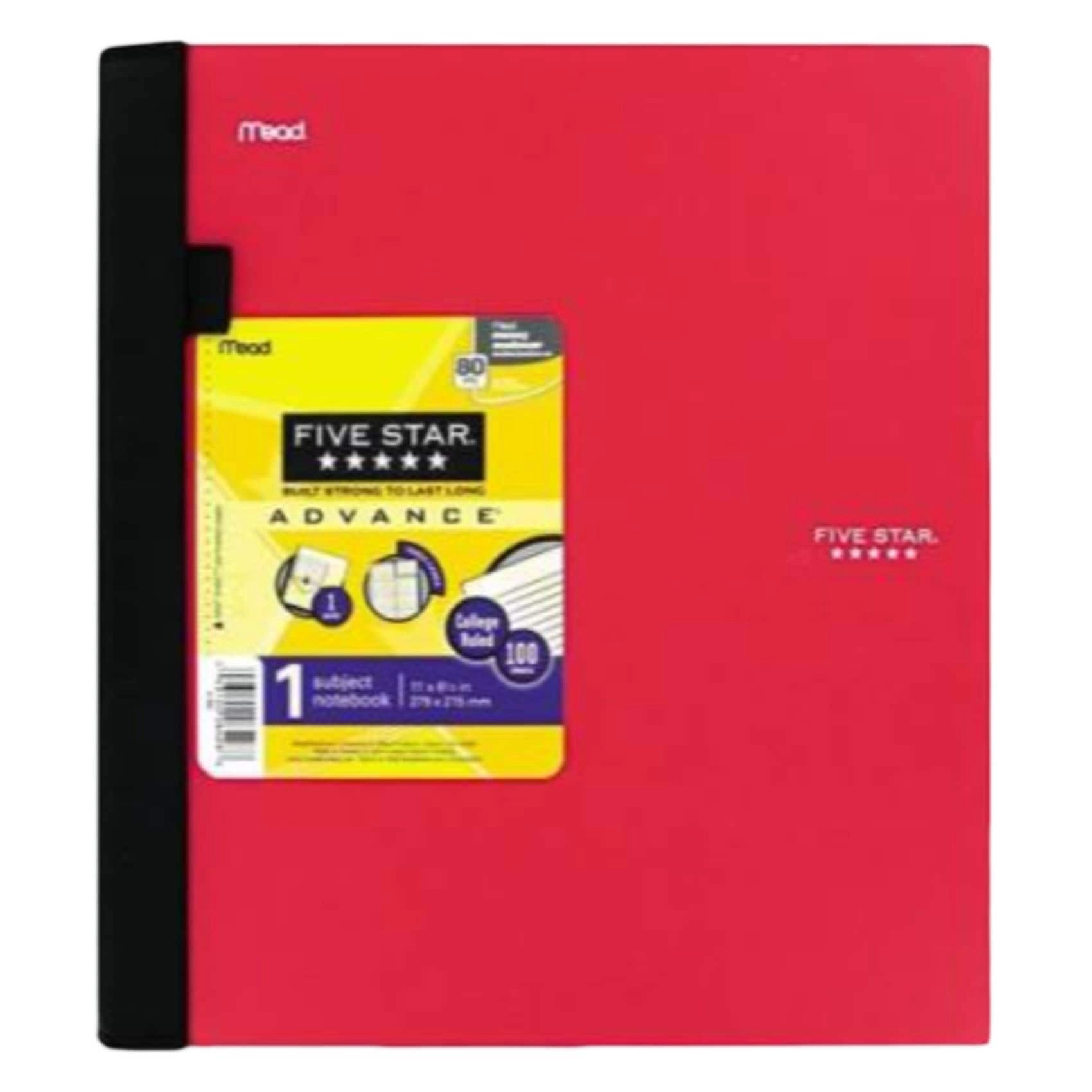 5 Star College Ruled Notebook - Lined 200 Sheets