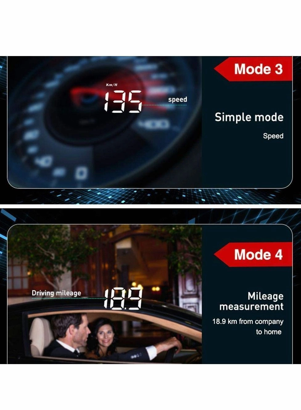 HUD Display - Vehicle Speedometer OBD II