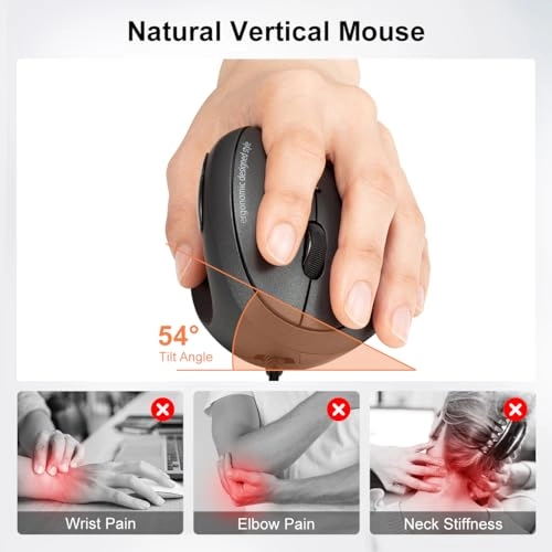 Left Handed Ergonomic Vertical Mouse - USB