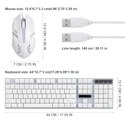Keyboard - Wired + Gaming Corded Mouse