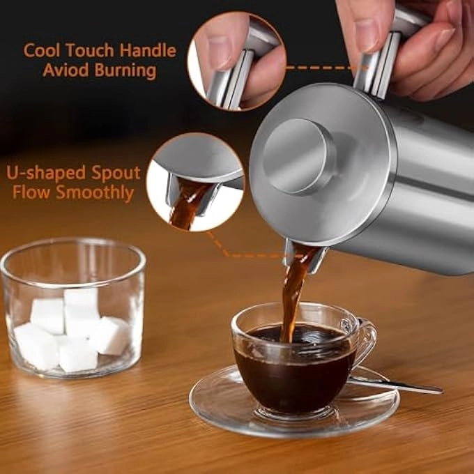 French Press - 350Ml12Oz DoubleWall 3Level Filtration