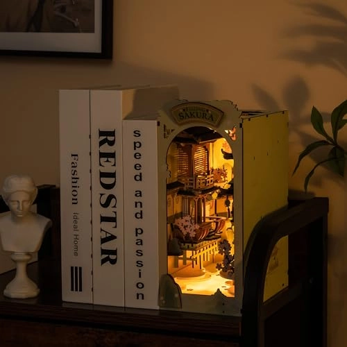 Book Nook 3D Puzzle - Falling Sakura Design