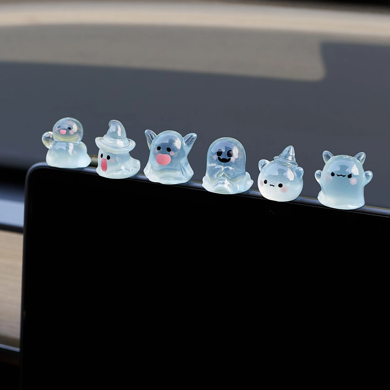 rislobx Ghost Car Dashboard Decorations - 6PCS Luminous
