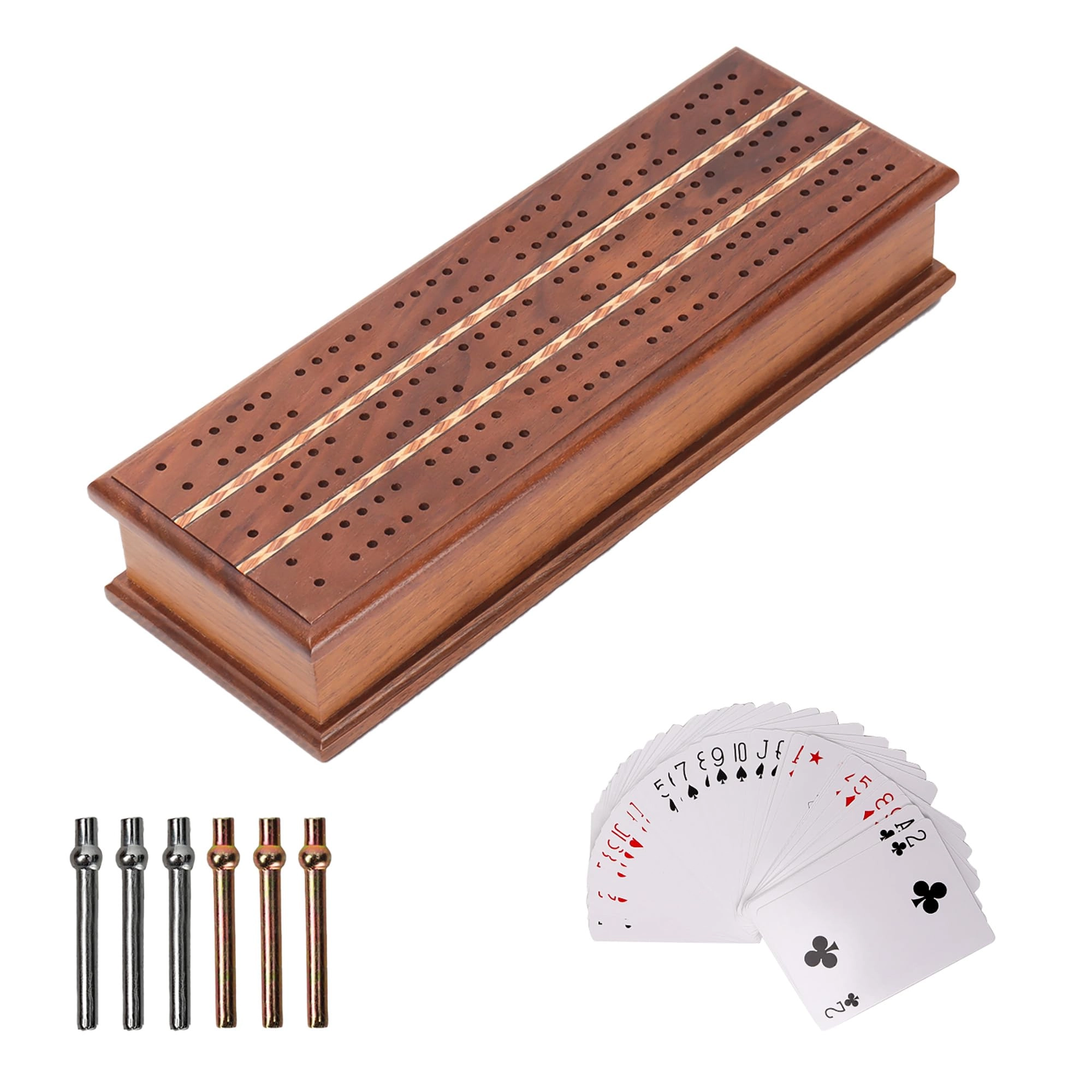 GSE Games & Sports Expert Two-Track Cribbage Board - Playing Cards