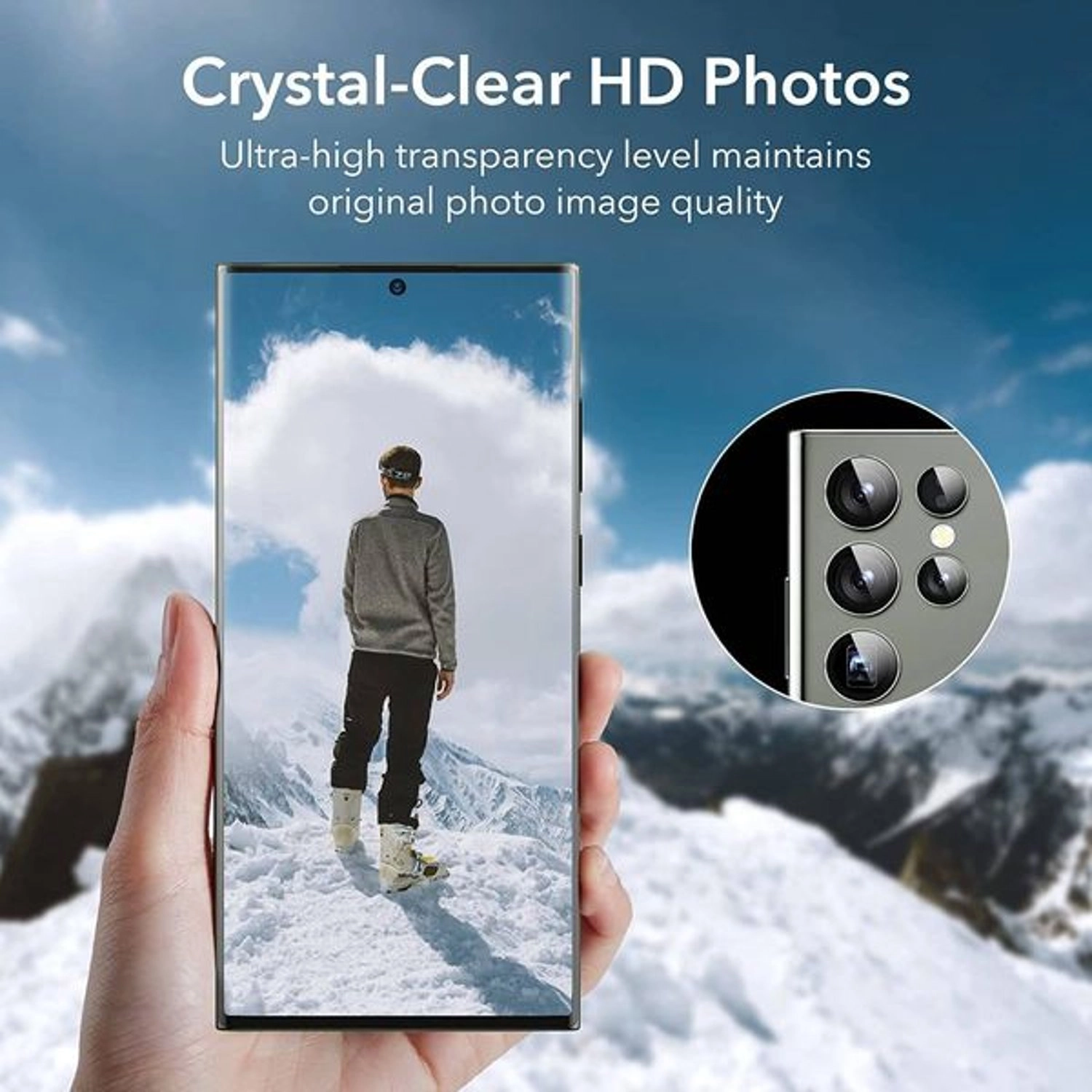 Clear Tempered Glass Camera Lens Protector for Galaxy S23 Ultra