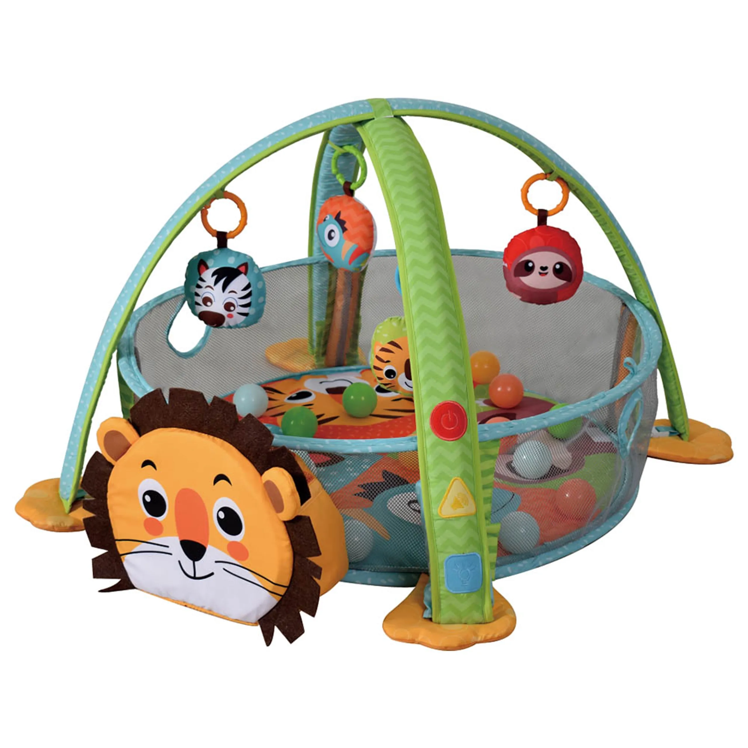 3-in-1 Light-Up Activity Playgym - Includes 30 colorful balls Suitable for 0 to 12 mo