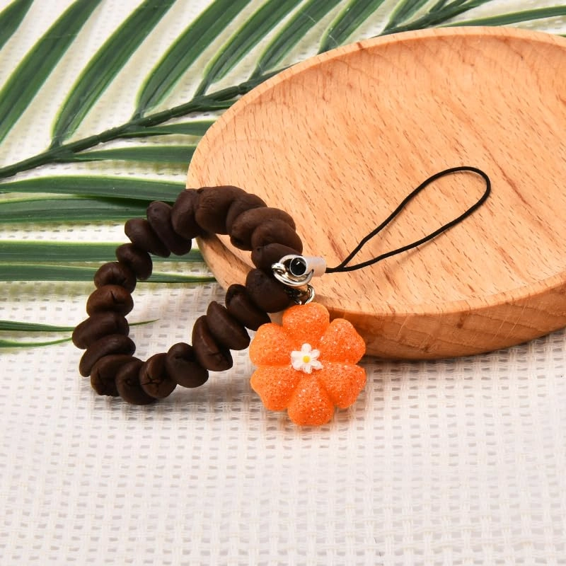 Coffee Bean Keychain Strap Bag Charm - S Bread
