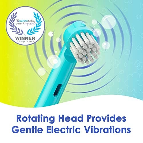 Kids’ Electric Toothbrush Set - Ages 3+ 2 Brush Heads 2-Minute Timer