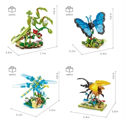Insect Collection Building Set - mantis beetle butterfly dragonfly 815 pcs
