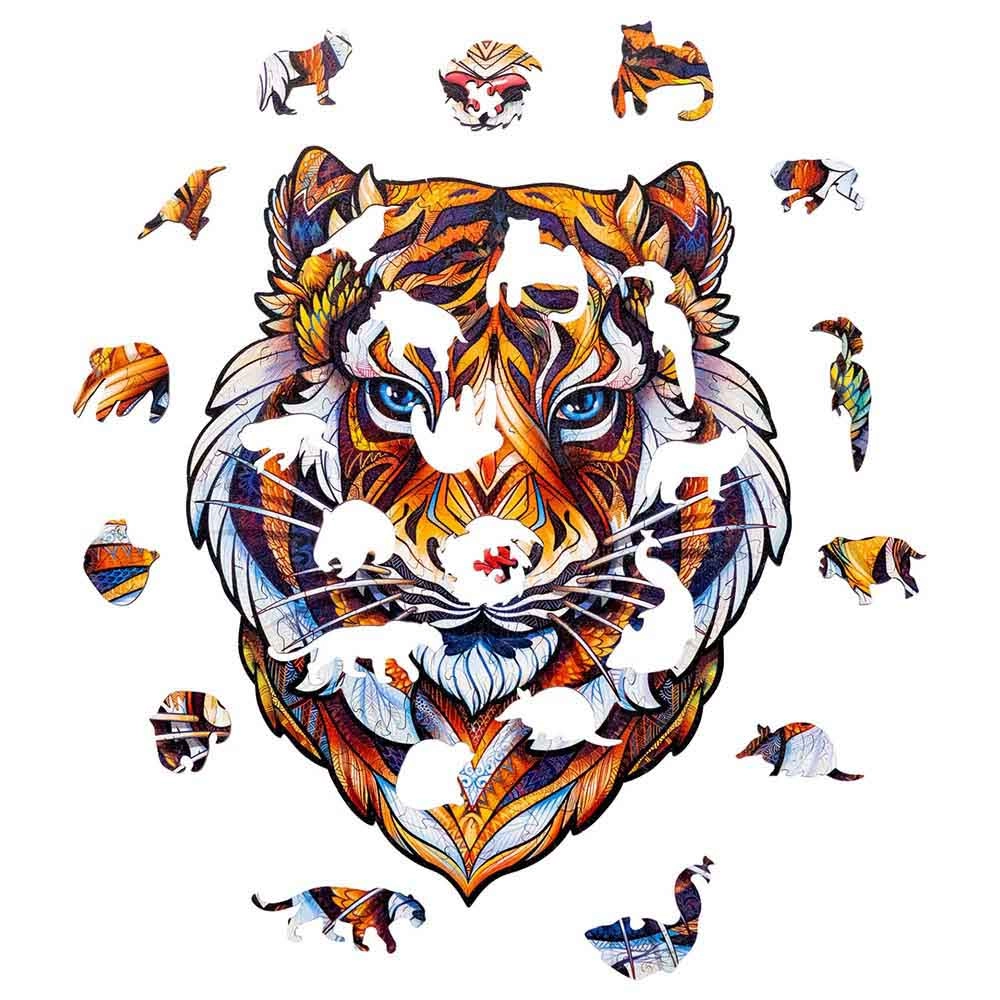 Lovely Tiger Wooden Puzzle (4107390-TIGER_S) - 104 pcs