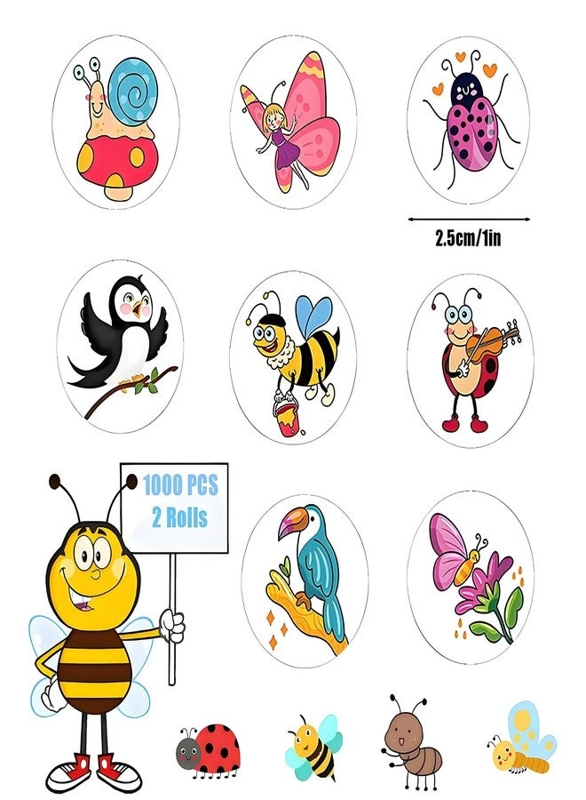 Insect Bug Stickers - 1000 stickers 1.5 inches