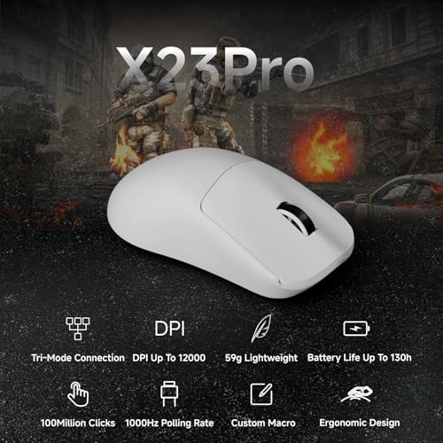 X23Pro Gaming Mouse - 2.4GHz Bluetooth USB