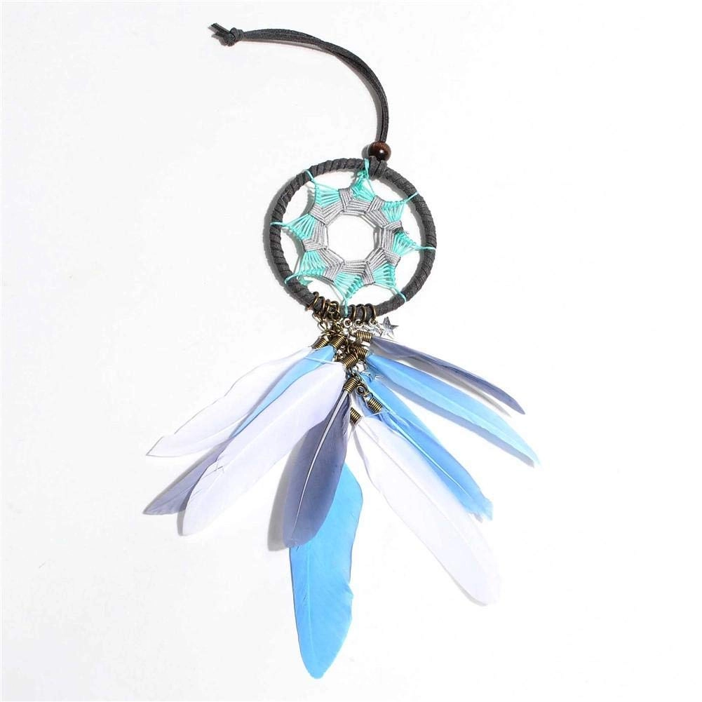 Dreamcatcher - Siderosphere, feathers, lines, wood beads.