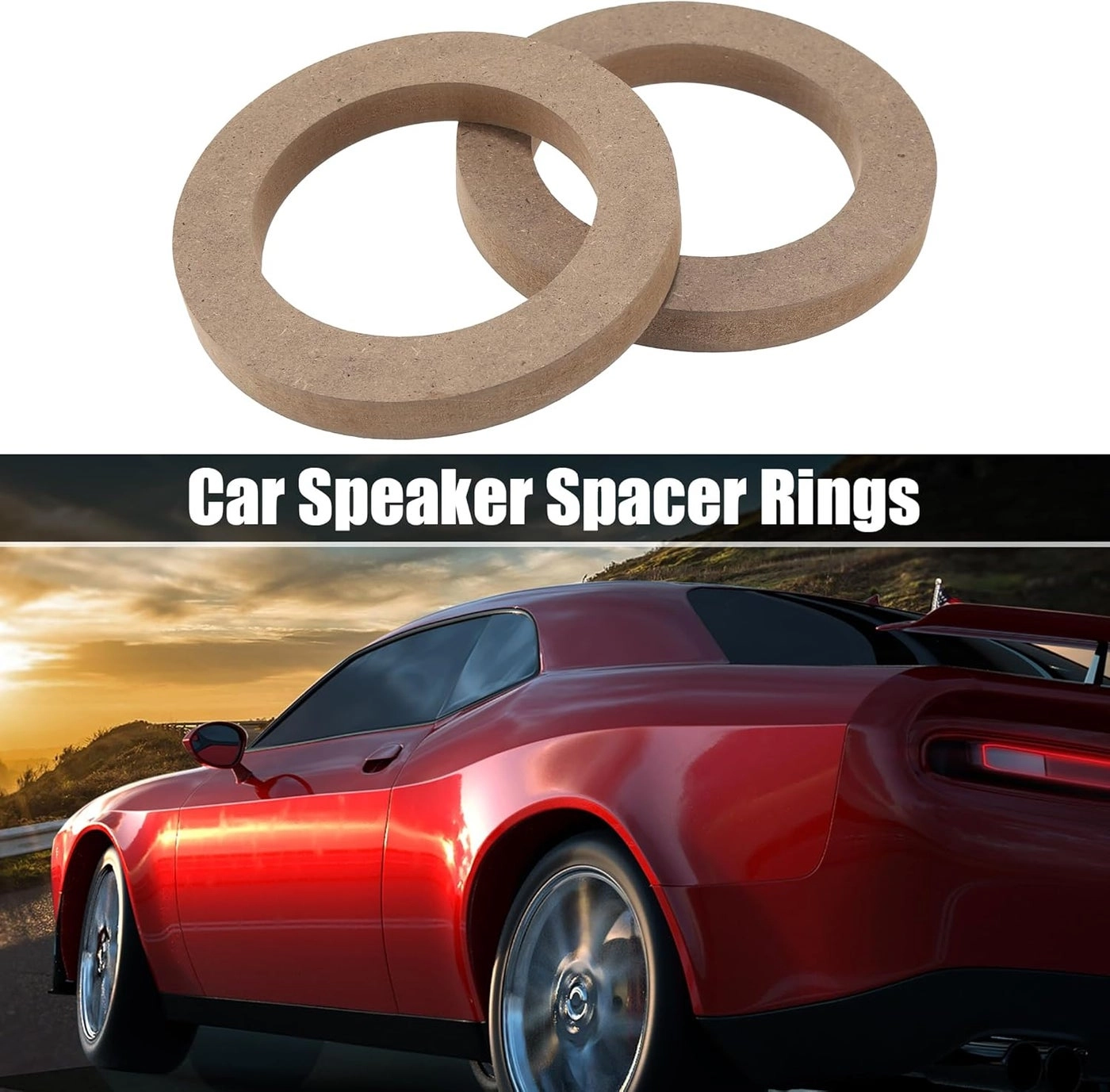 Wooden Car Speaker Spacer Rings - 4"