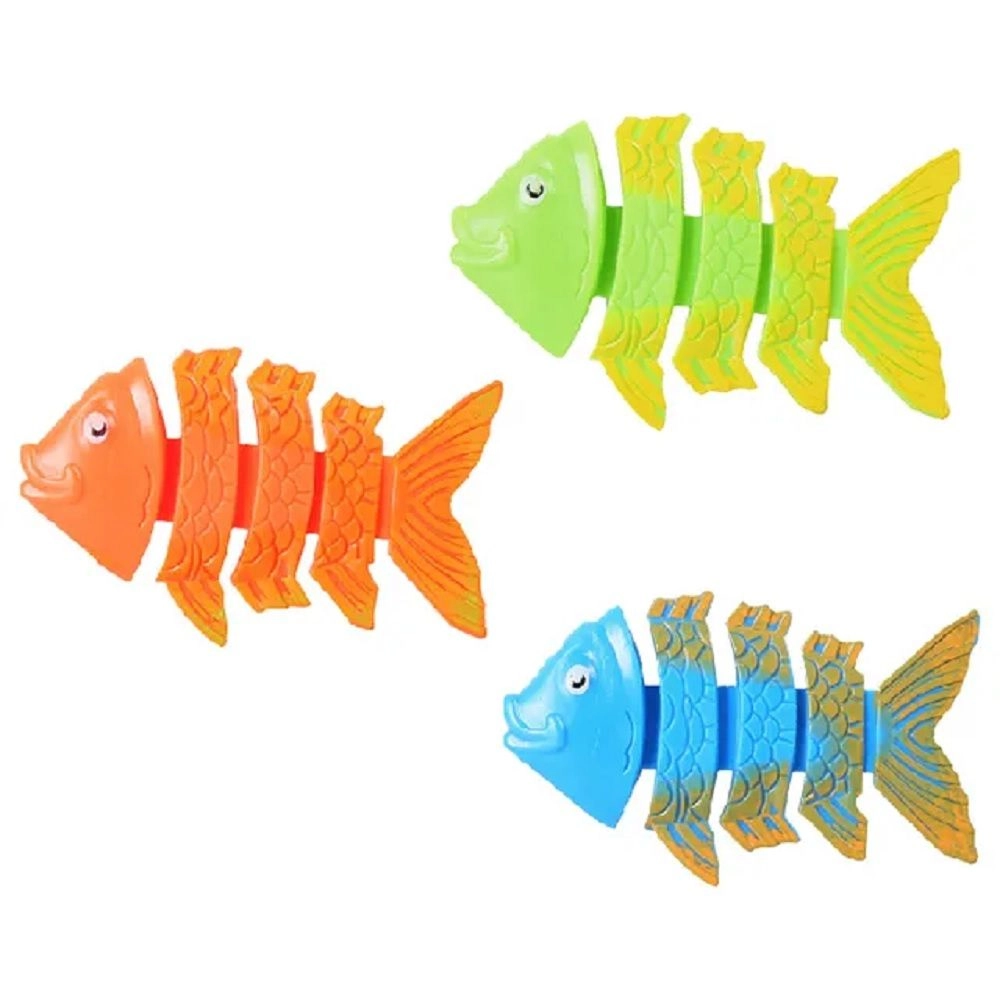 MONDO Diving Fish Ring Toys - 3pcs Multi Colour 3 +