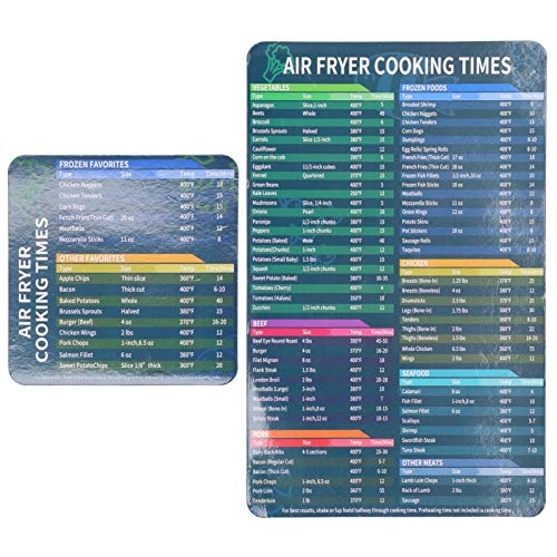 Air Fryer Magnetic Cheat Sheet - Plastic 2 Pack