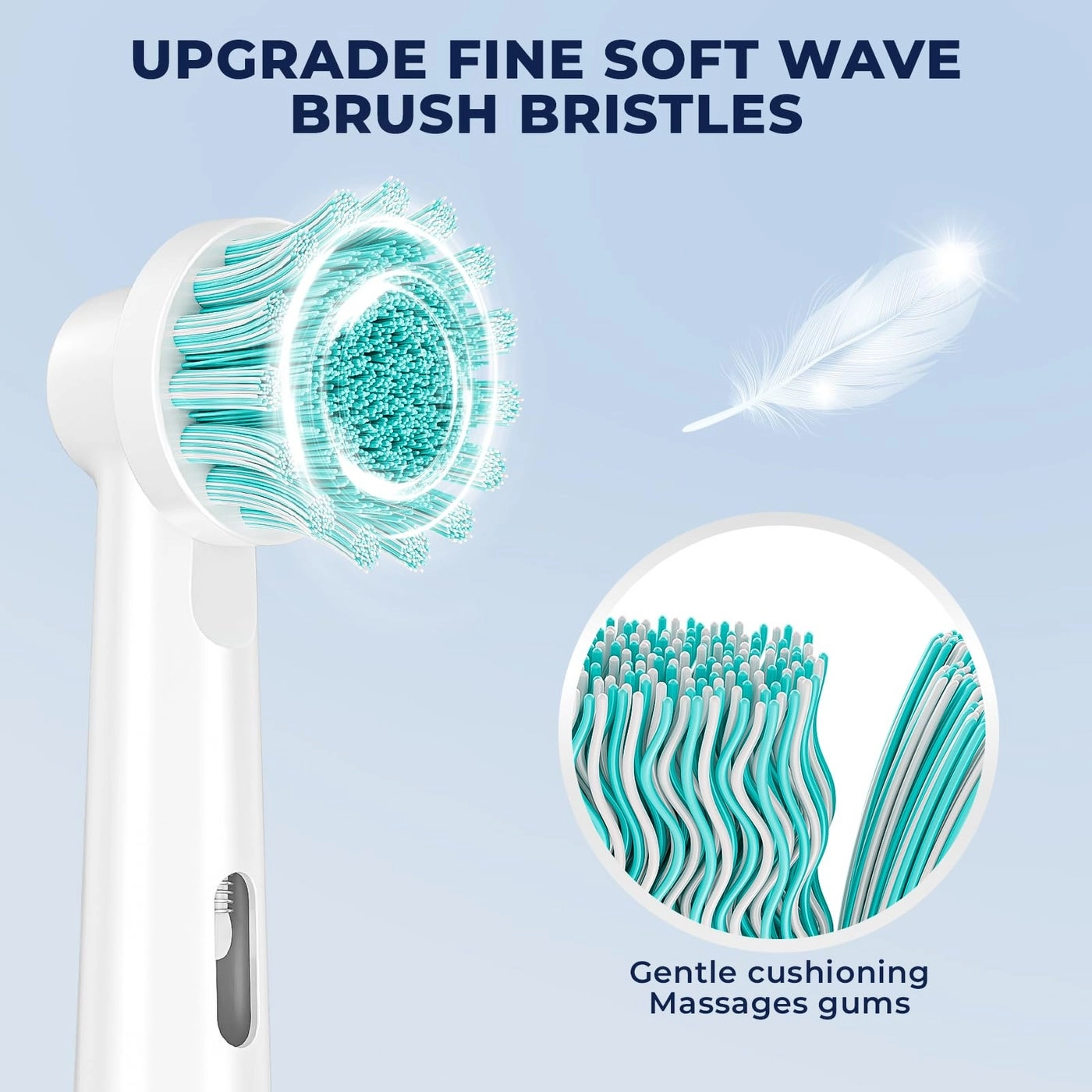 Sensitive Gum Care Replacement Toothbrush Heads - Compatible with Oral B 8 Pack Soft Bristles