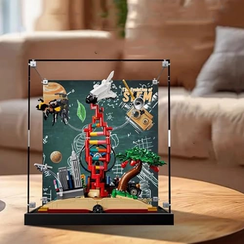 Acrylic Transparent Collectible Display Case for LEGO 21355 Knowledge is Power Block Model - 3mm thickness